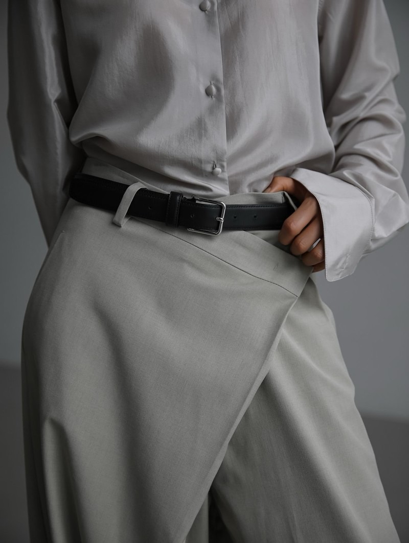 Asymmetry Pintuck Wide Maxi Trousers by Paper Moon for Women - view 4