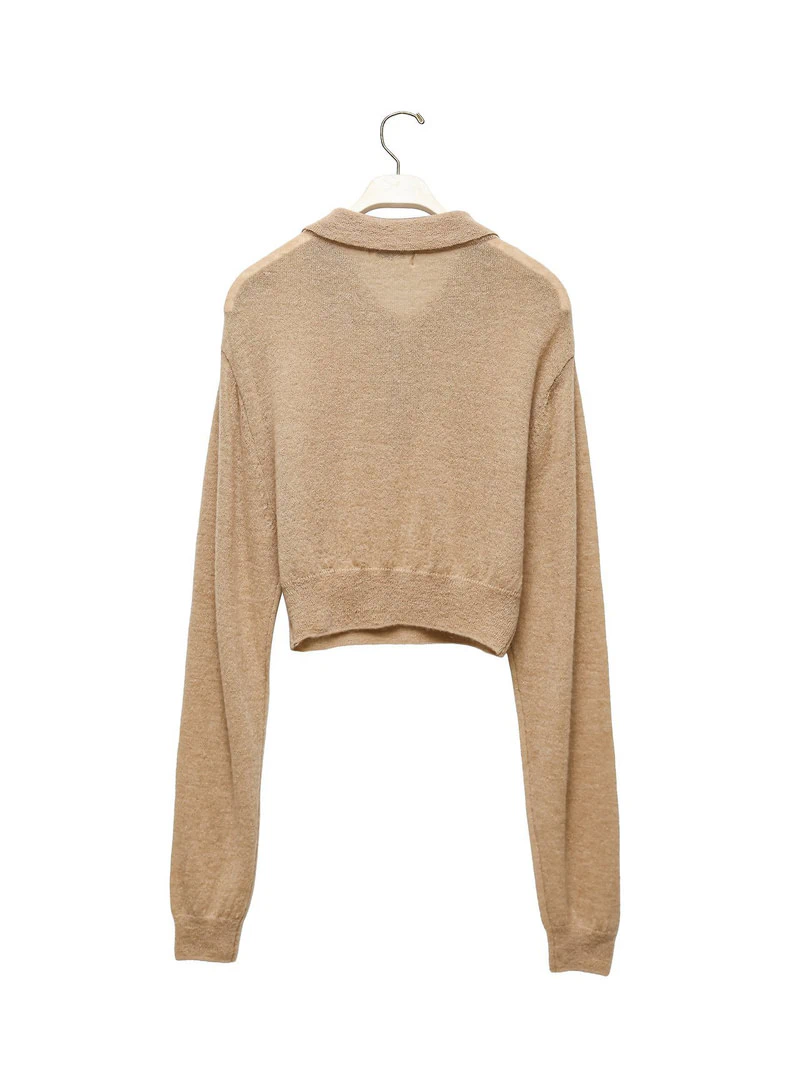 Classic Alpaca Cropped Polo Knit by Paper Moon for Women - view 5