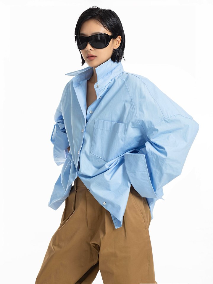 Oversized Panel Pattern Poplin Shir by Paper Moon for Women - view 3