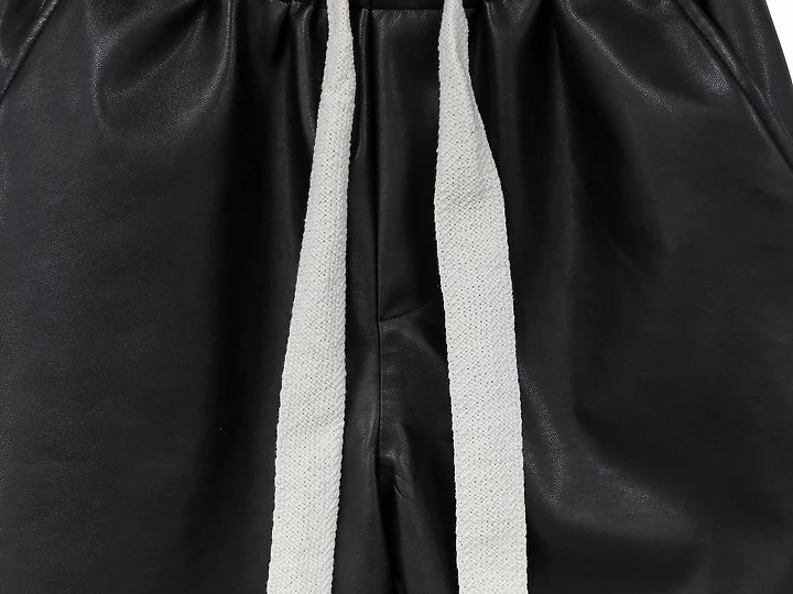 Drawstring Leather Wide Culottes Trousers by Paper Moon for Women - view 9