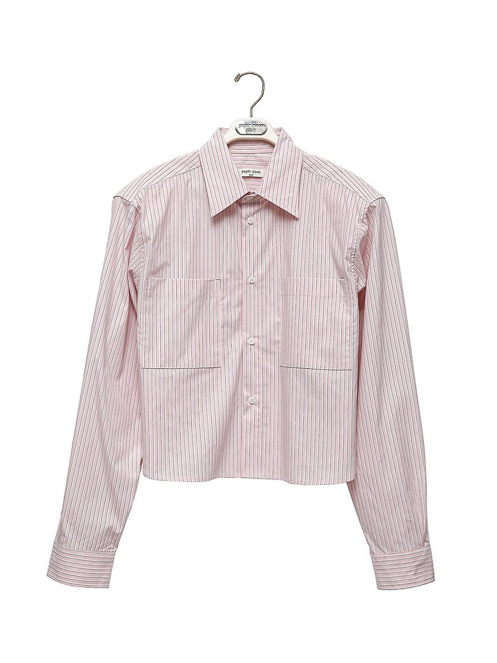 Striped Pocket Detail Cropped Shirt by Paper Moon for Women - view 4