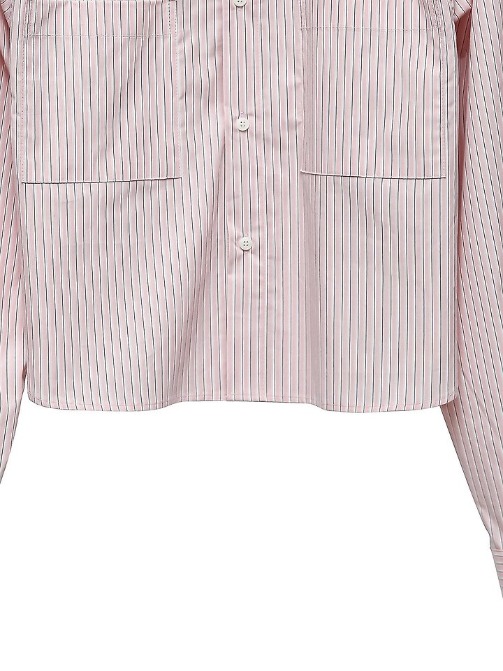 Striped Pocket Detail Cropped Shirt by Paper Moon for Women - view 8