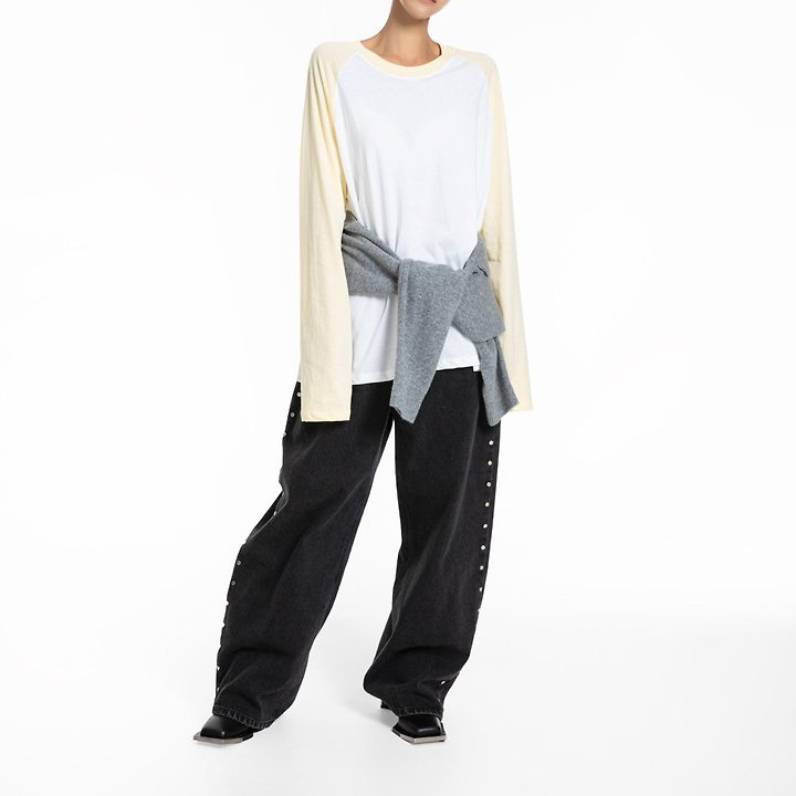 Contrast Raglan Long-Sleeve T-Shirt by Paper Moon for Women - view 1