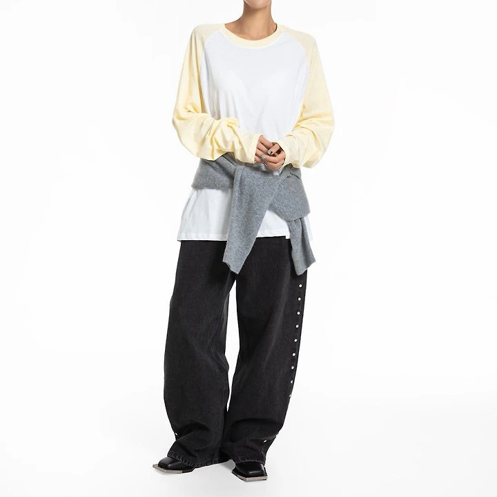 Contrast Raglan Long-Sleeve T-Shirt by Paper Moon for Women - view 3