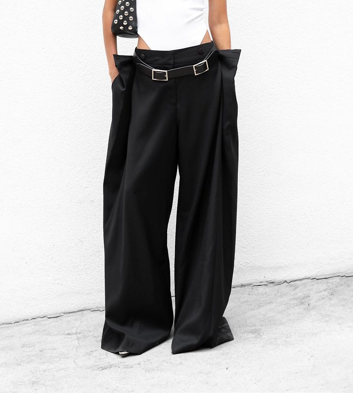 LUX Squared Double Wrap Wide Detail Trousers by Paper Moon for Women - view 2