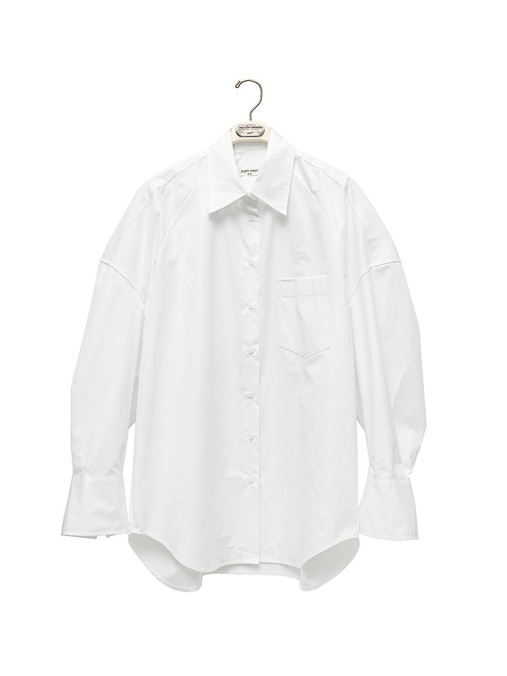 Oversized Panel Pattern Poplin Shirt by Paper Moon for Women - view 9