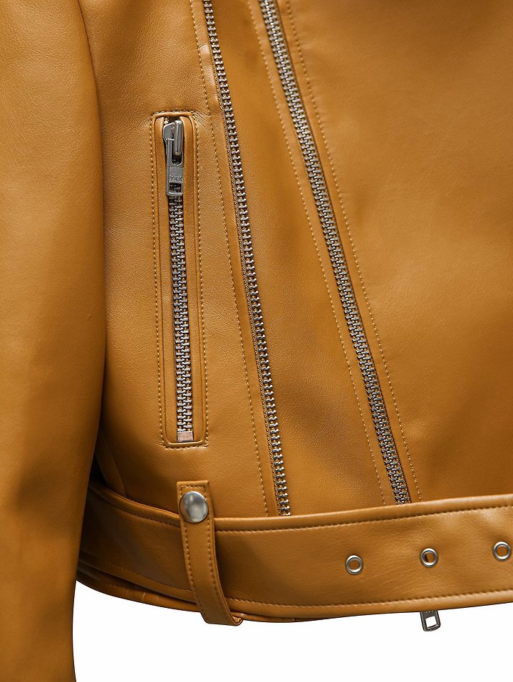 Double Zipped Detail Vegan Leather Buckle Belte by Paper Moon for Women - view 10