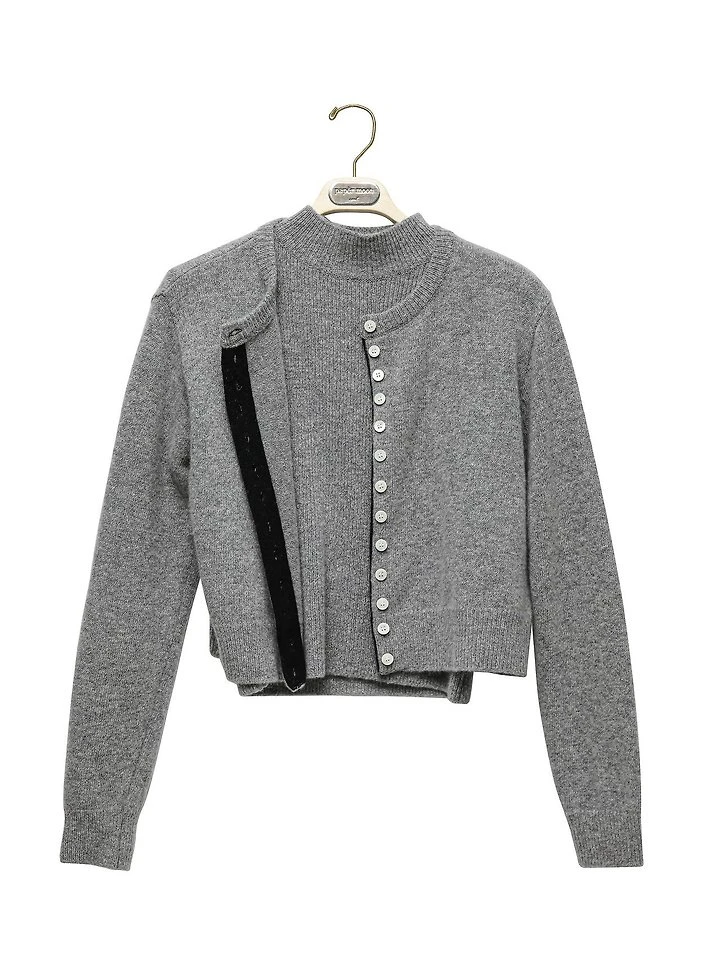 Color Bi - Stitched Button Detail Cashmere Wool by Paper Moon for Women - view 7