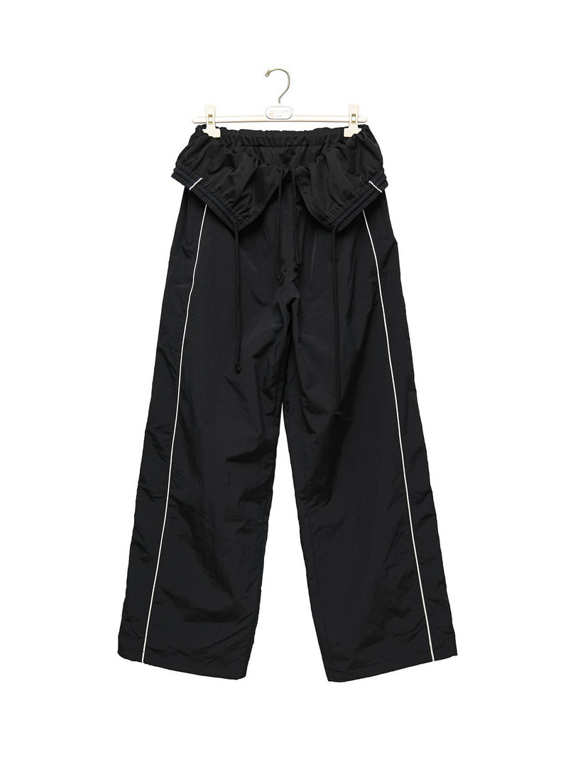Folding Detail Nylon Trimming Track Trousers by Paper Moon for Women - view 6