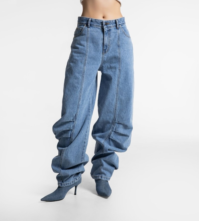 Volume Pintuck Denim Pants by Paper Moon for Women - view 7