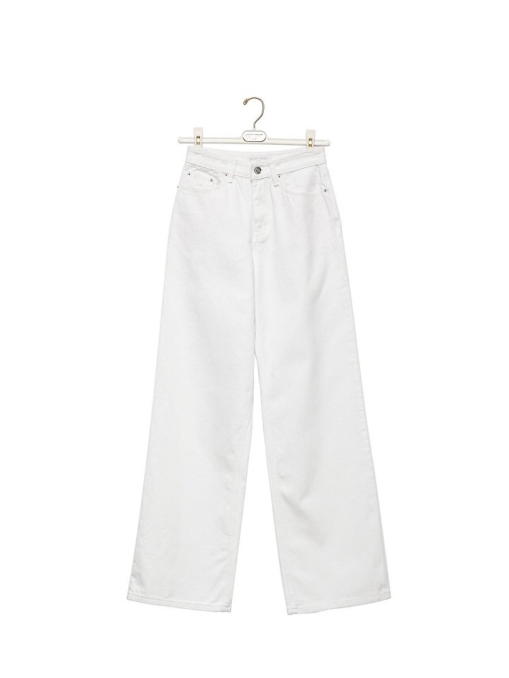High Rise Wide Leg White Denim Pants by Paper Moon for Women - view 4