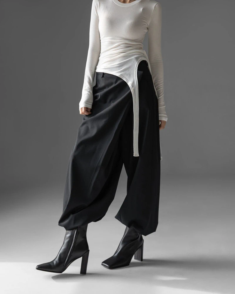 Unbalanced Hem Line Detail Slim Long Sleeved Tee by Paper Moon for Women - view 9