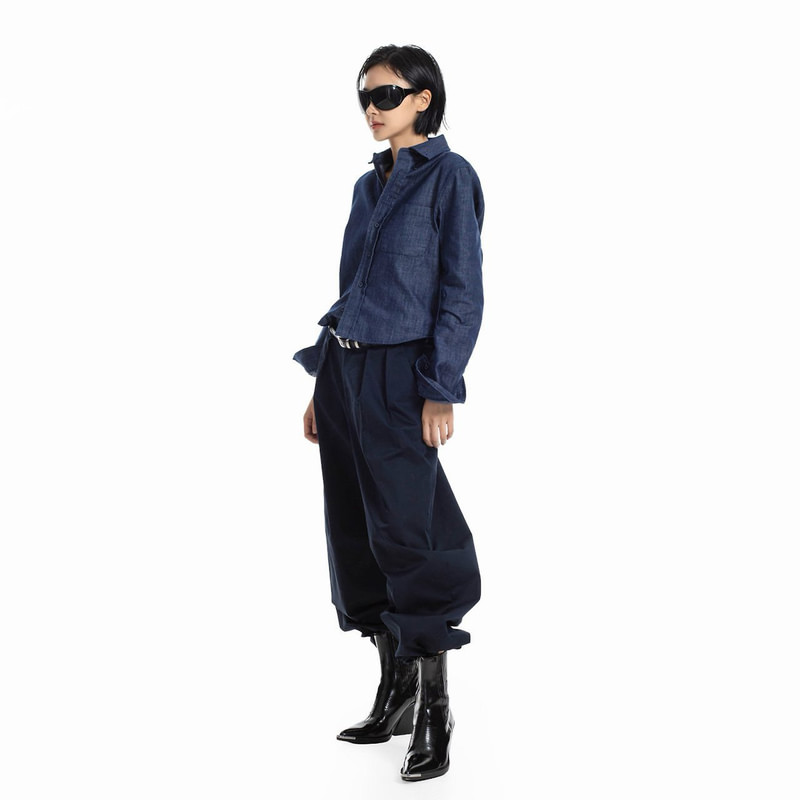 Classic Slim Fit Denim Shirt by Paper Moon for Women - view 2