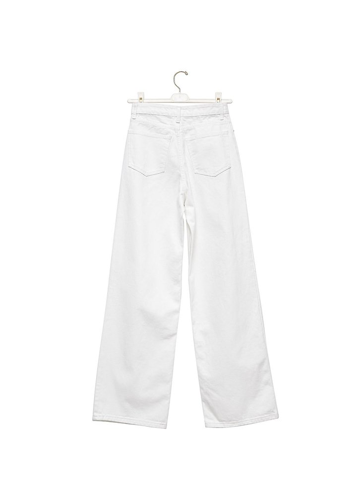 High Rise Wide Leg White Denim Pants by Paper Moon for Women - view 5