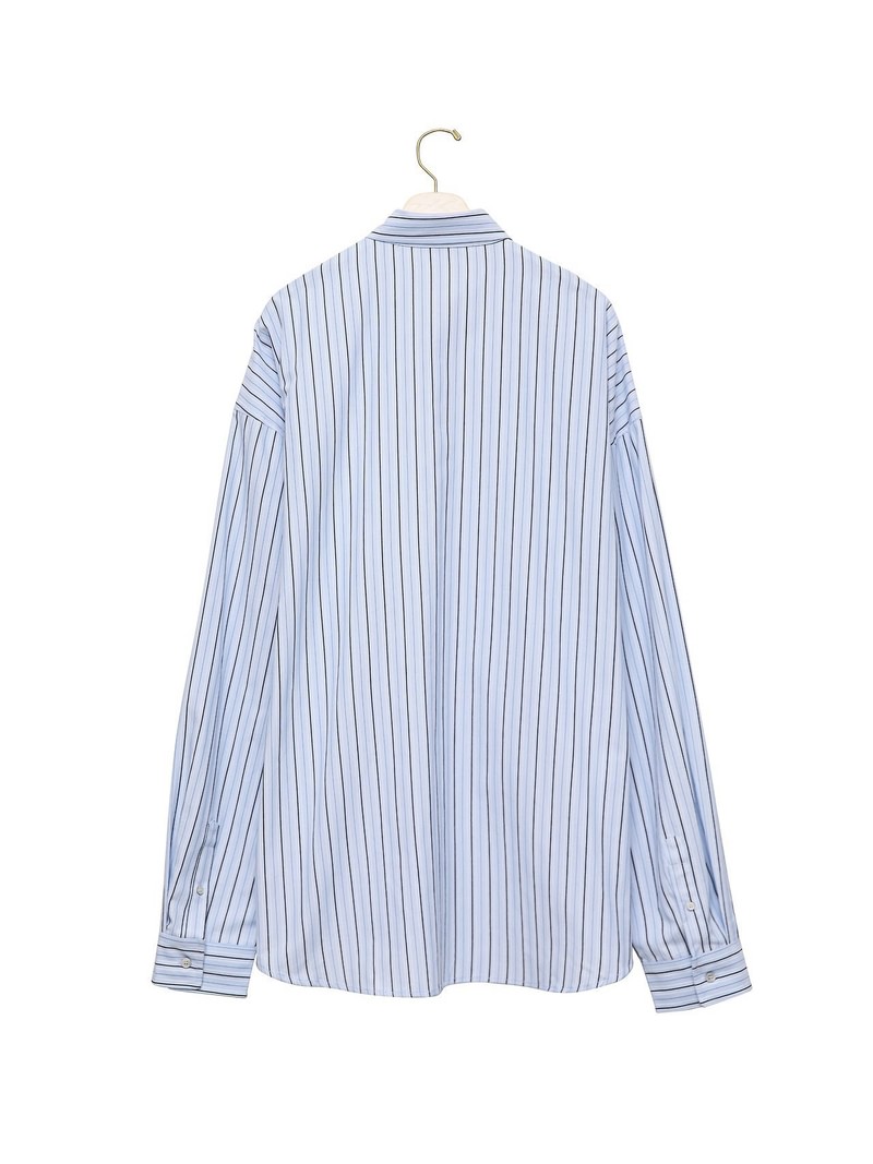 Oversized Stripe Pattern Pocket Button Down Shirt by Paper Moon for Women - view 7