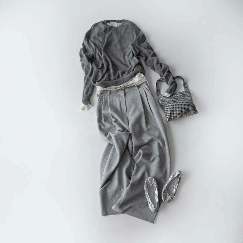 Sweat Wide Pintuck Trouser by Paper Moon for Women - view 1