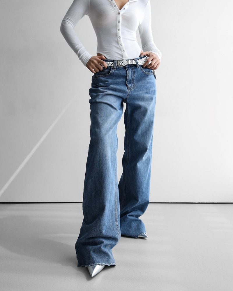 Classic Low Cut Wide Denim Pants by Paper Moon for Women - view 1
