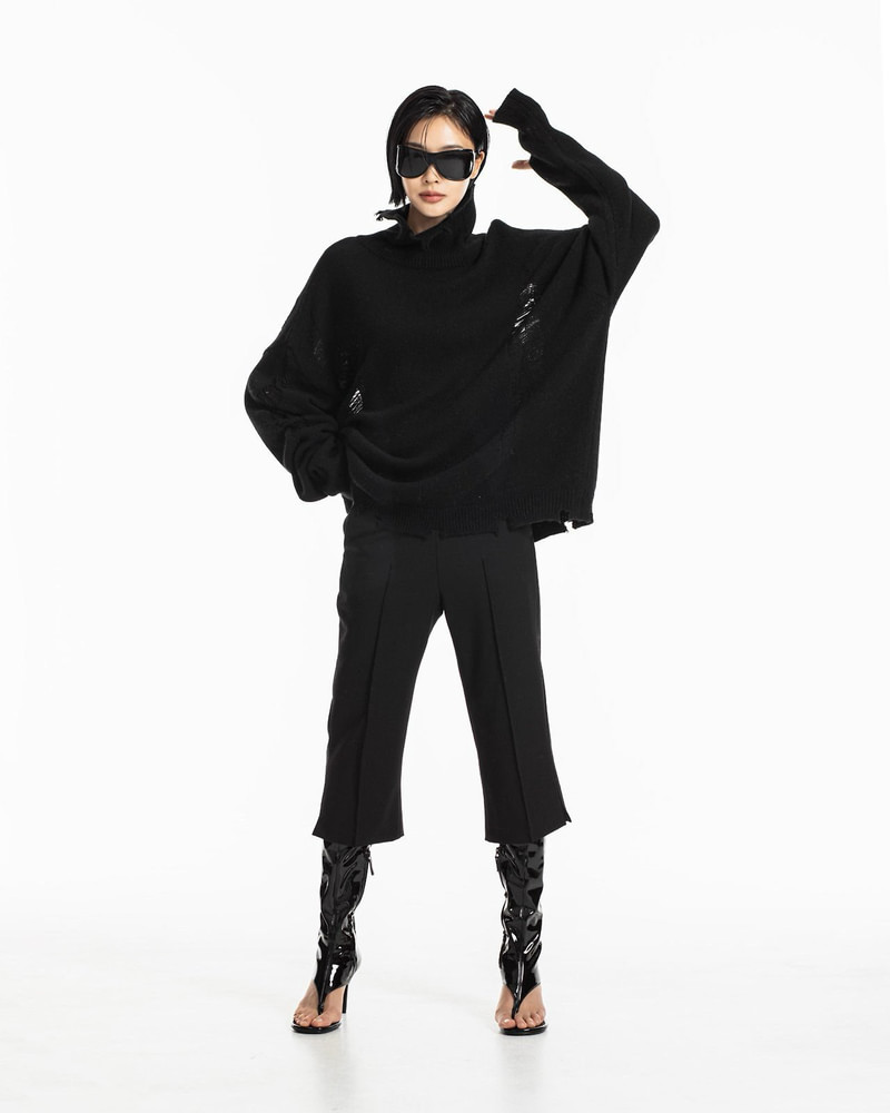 Crease Line Slit Midi Pants by Paper Moon for Women - view 1
