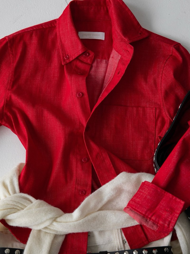 Classic Slim Fit Denim Shirt by Paper Moon for Women - view 5