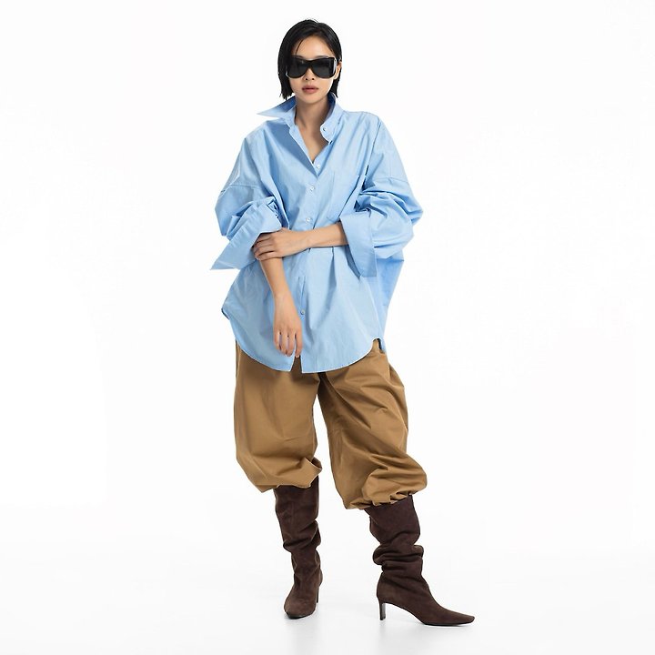 Oversized Panel Pattern Poplin Shir by Paper Moon for Women - view 1