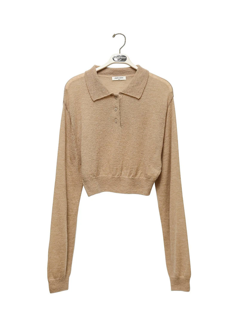 Classic Alpaca Cropped Polo Knit by Paper Moon for Women - view 4