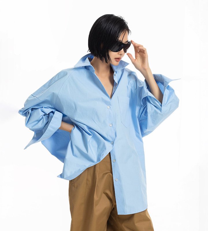 Oversized Panel Pattern Poplin Shir by Paper Moon for Women - view 2