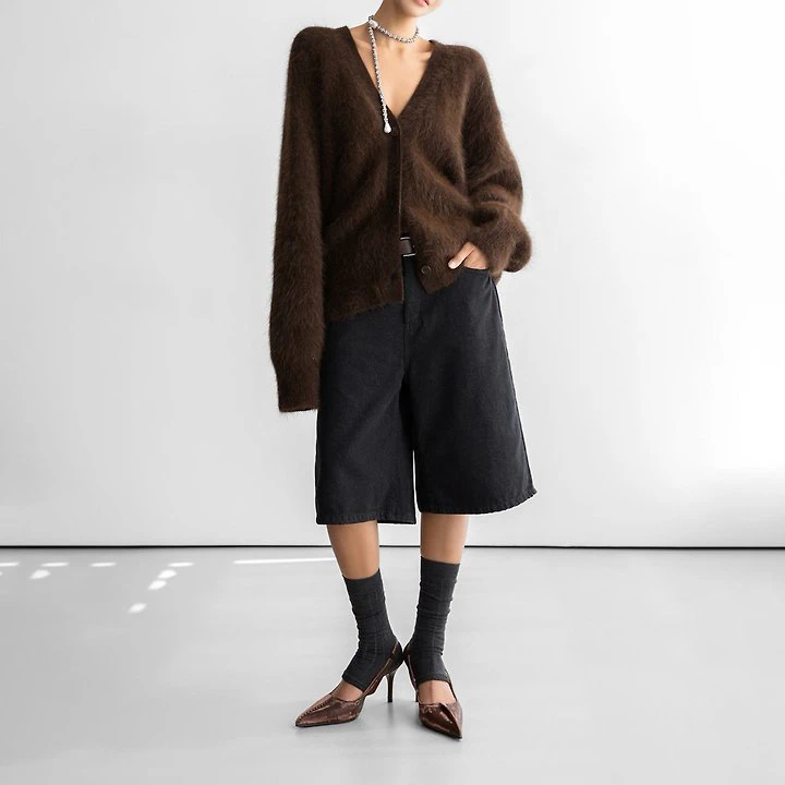 LUX Mink Angora Oversized Knit Cardigan by Paper Moon for Women - view 1