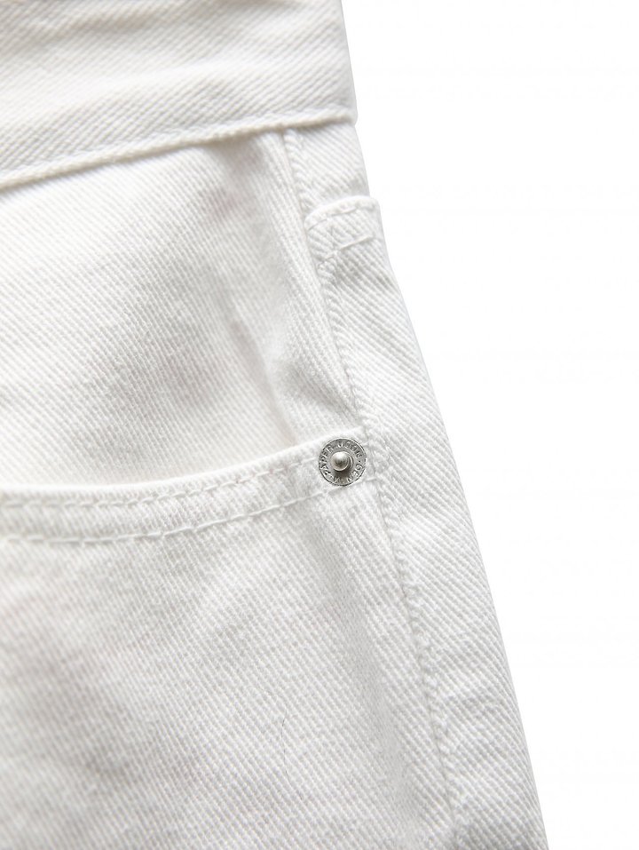 High Rise Wide Leg White Denim Pants by Paper Moon for Women - view 9