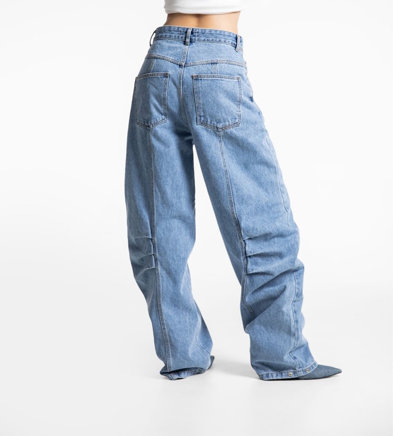 Volume Pintuck Denim Pants by Paper Moon for Women - view 5
