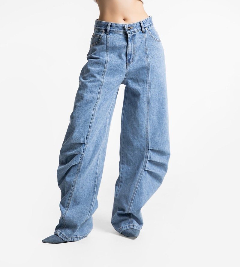 Volume Pintuck Denim Pants by Paper Moon for Women - view 6