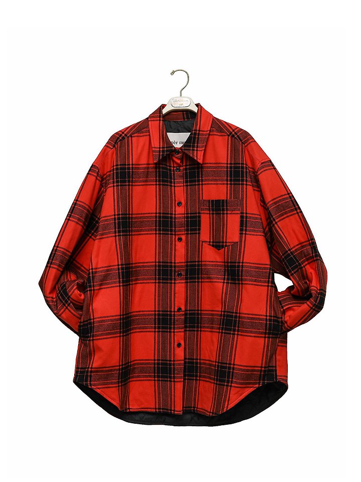 Oversized Flannel Checked Quilted Button Down by Paper Moon for Women - view 6