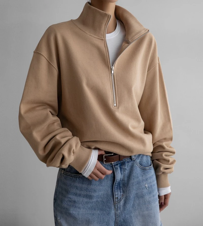Classic High Neck Half Zip-up Sweatshirt by Paper Moon for Women - view 8
