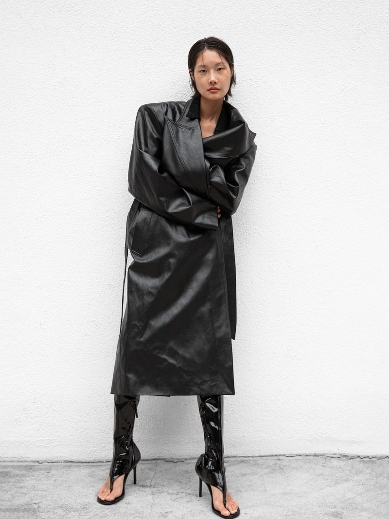 Classic Leather Robe Coat by Paper Moon for Women - view 2