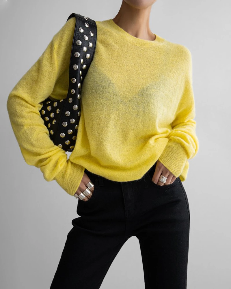 Oversized Baby Alphaca Sheer Knit Pullover by Paper Moon for Women - view 4
