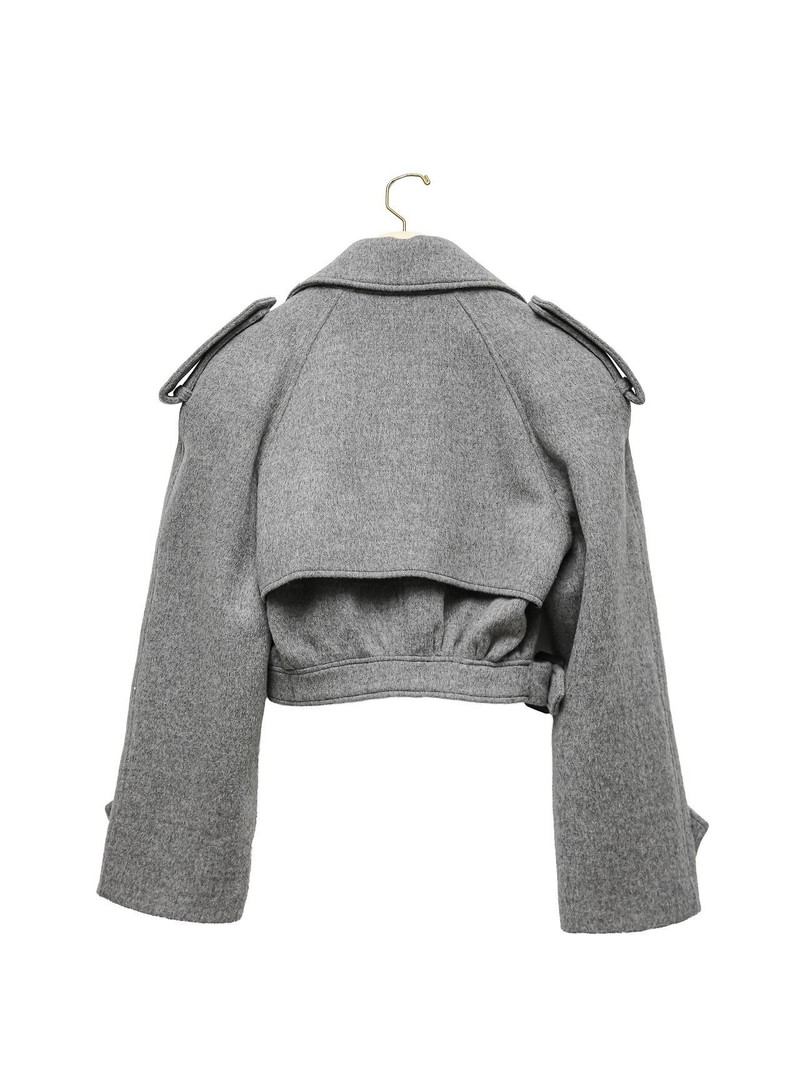 Classic Felt Belted Cropped Jacket by Paper Moon for Women - view 6