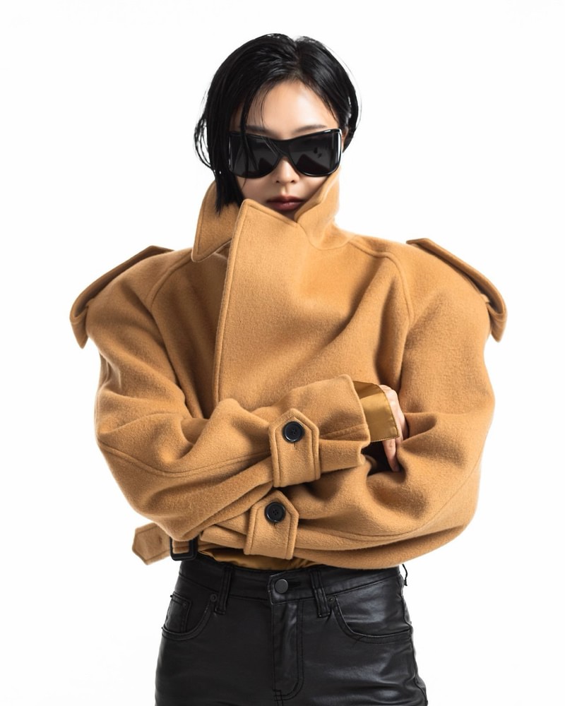 Classic Felt Belted Cropped Jacket by Paper Moon for Women - view 8