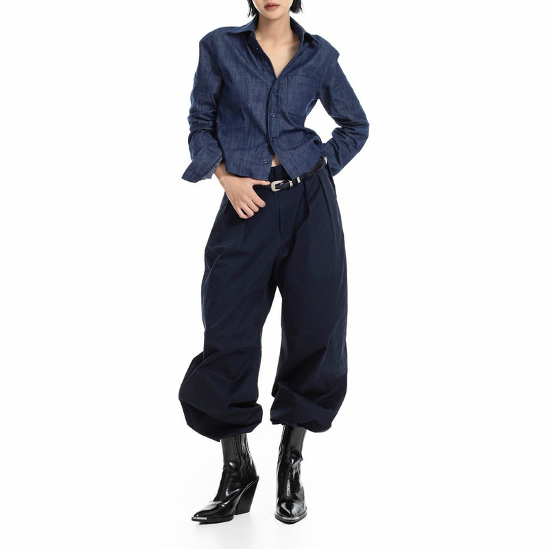 Curve Volume Wide Chino Pants by Paper Moon for Women - view 7