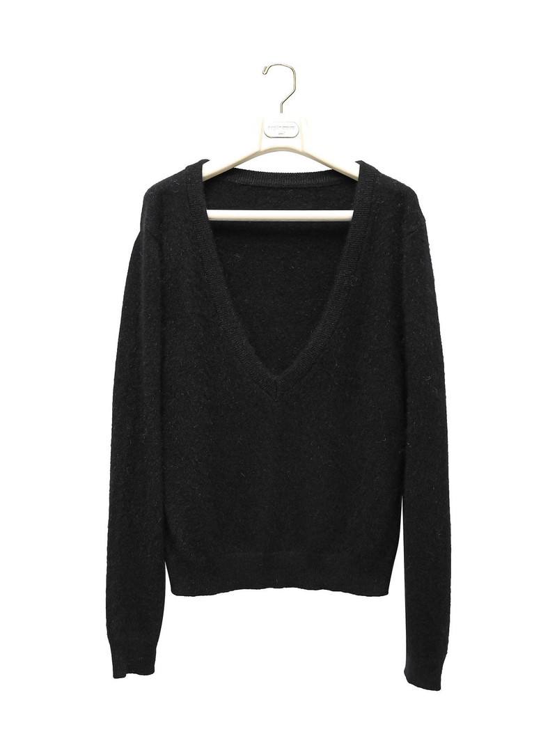 Luxe Raccoon-Hair Deep V-Neck Knit by Paper Moon for Women - view 10
