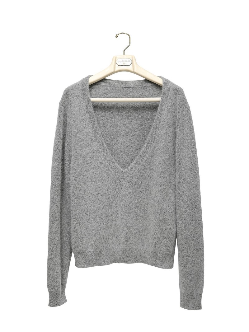 Luxe Raccoon-Hair Deep V-Neck Knit by Paper Moon for Women - view 4