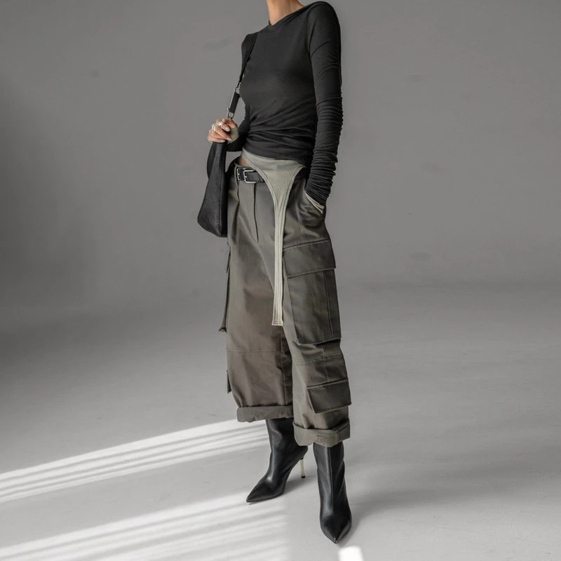 Unbalanced Hem Line Detail Slim Long Sleeved Tee by Paper Moon for Women - view 1
