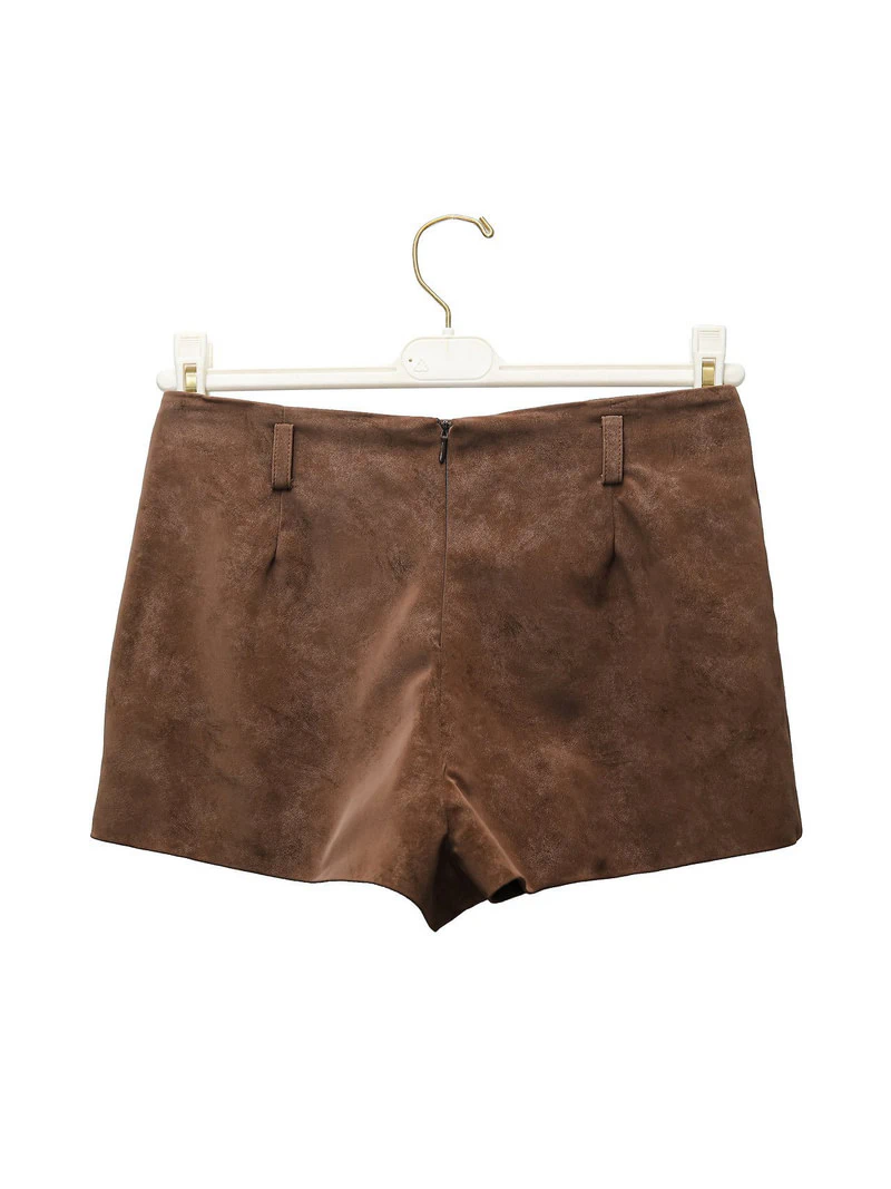 Velvet Leather Minimal Shorts by Paper Moon for Women - view 11