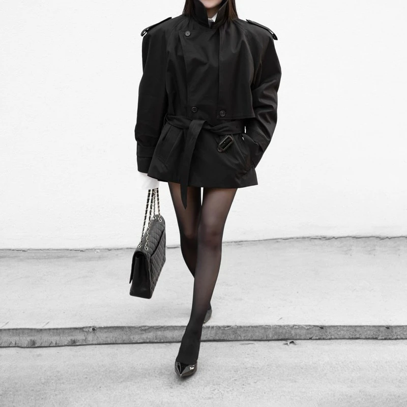 Classic Oversized Half Trench Coat by Paper Moon for Women - view 3