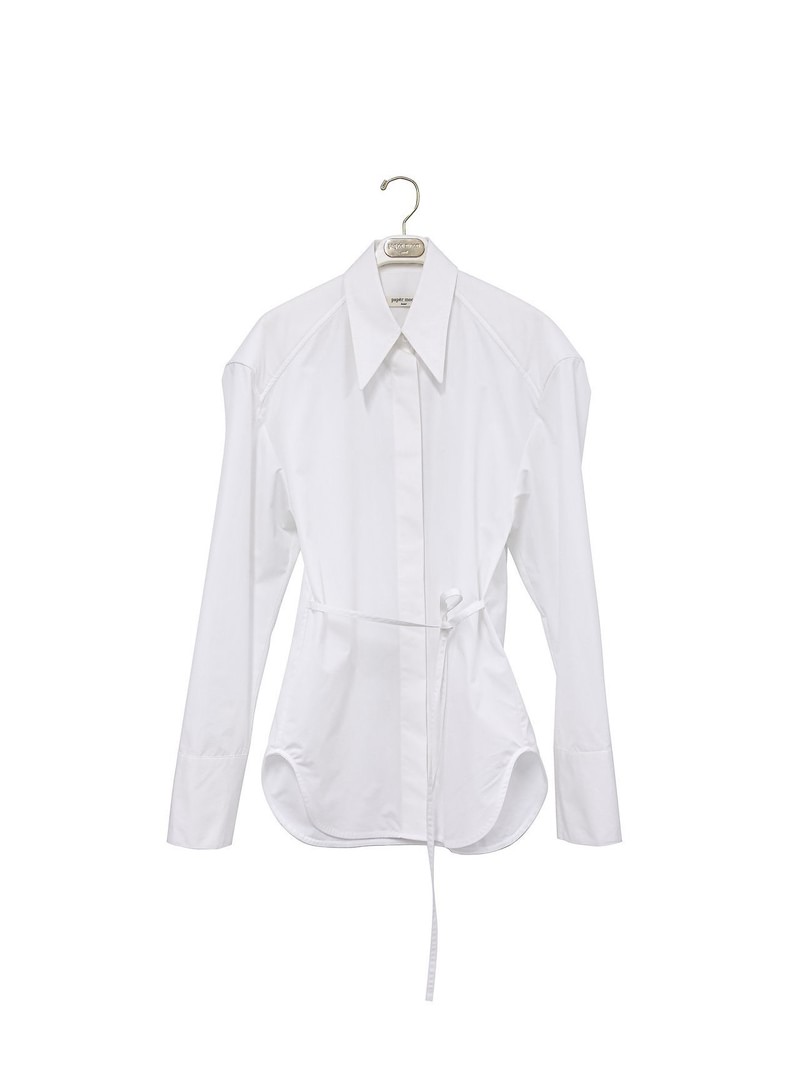 Padded Shoulder Button Down Cotton Shirt by Paper Moon for Women - view 4