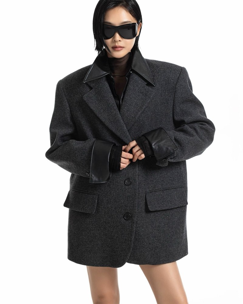 Classic Herringbone Oversized Blazer by Paper Moon for Women - view 9