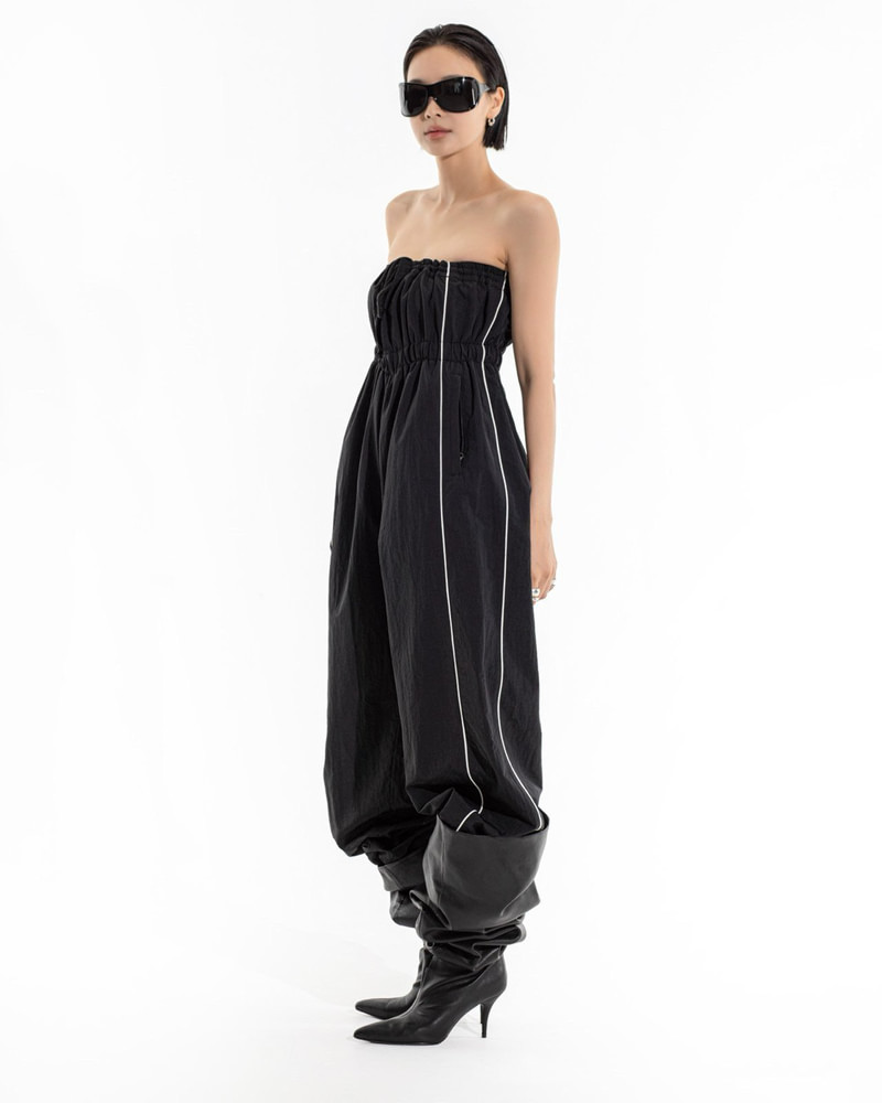 Folding Detail Nylon Trimming Track Trousers by Paper Moon for Women - view 3