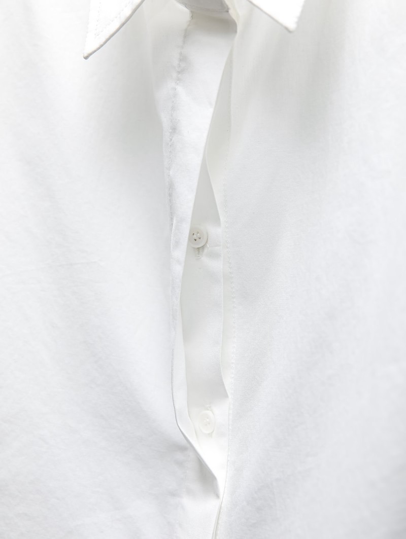 Classic Shoulder Padded Crop Button Down Shirt by Paper Moon for Women - view 5