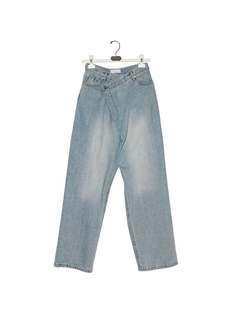 Wrap Detail Wide Denim Jeans by Paper Moon for Women - view 5