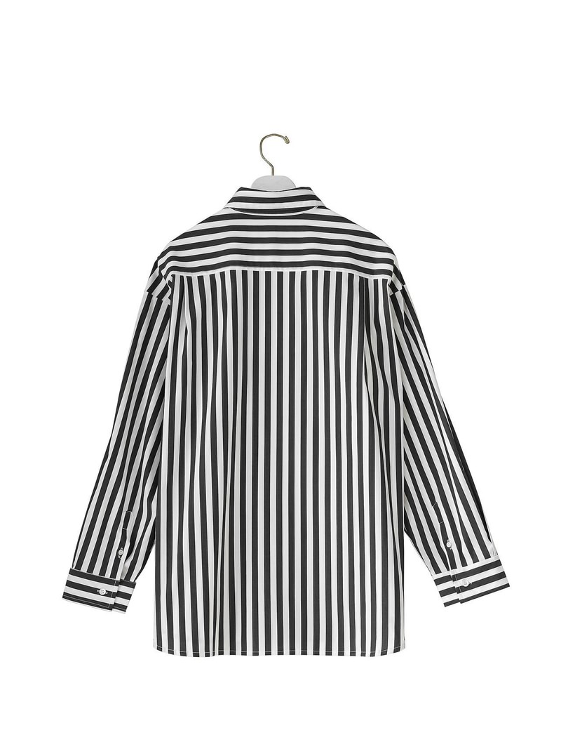 Stripe Pattern Oversized Button Down Shirt by Paper Moon for Women - view 3