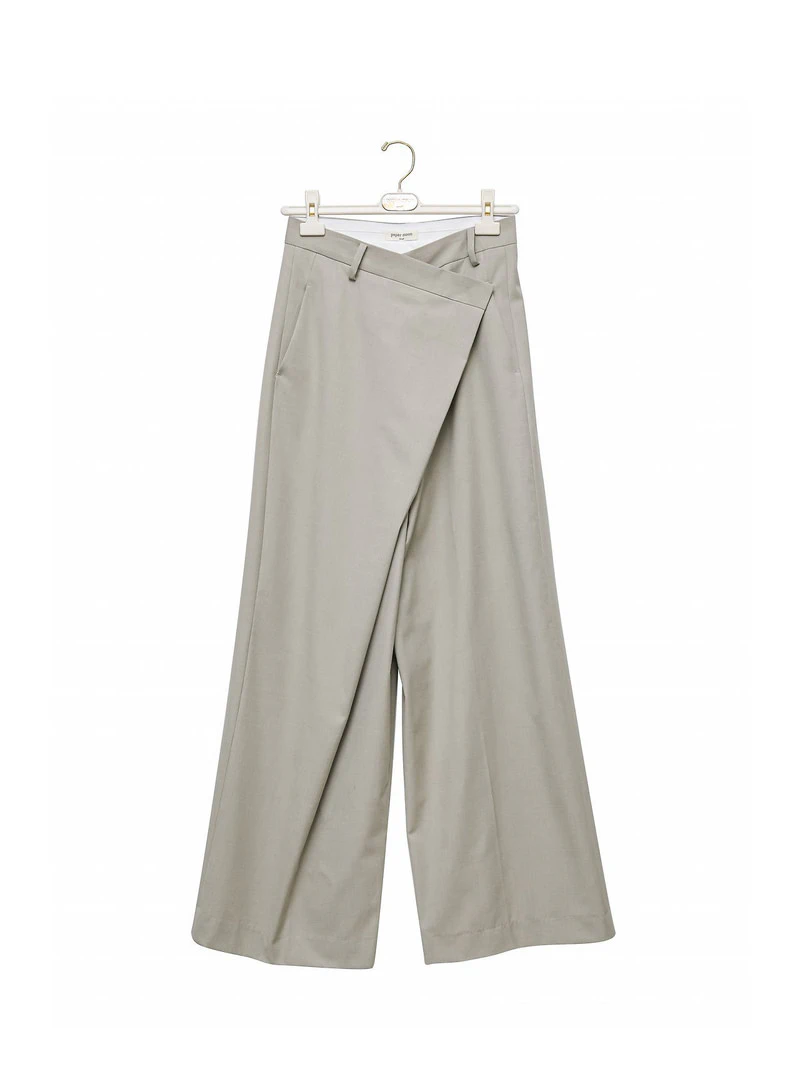 Asymmetry Pintuck Wide Maxi Trousers by Paper Moon for Women - view 5