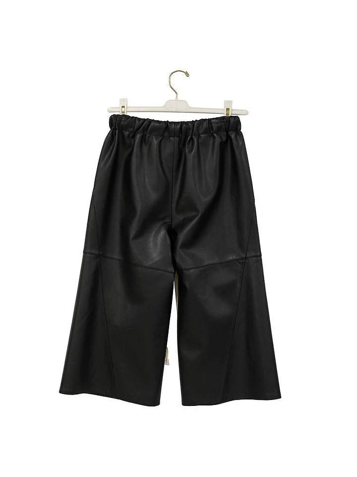Drawstring Leather Wide Culottes Trousers by Paper Moon for Women - view 6